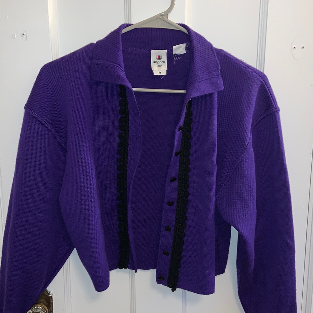 Cropped Purple Vintage Cardigan